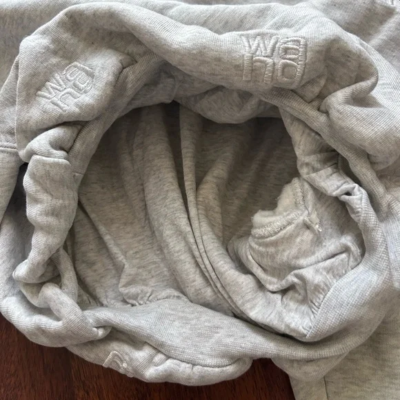 Alexander Wang All Over Logo Embroidery Monogram Turtleneck Sweatshirt Crop Top - Picture 16 of 17